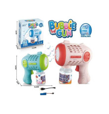 Пістолет з мильними бульбашками 9834 A (72) 2 кольори, акум. 3.7V, USB-кабель, мильний розчин, підсвічування, автоматичний принцип, в коробці