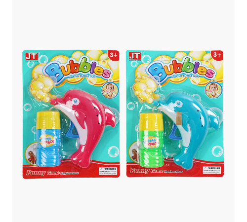 Пістолет з мильними бульбашками JT 6080 (180) "Дельфін", 2 кольори, на листі Пістолет з мильними бульбашками JT 6080 (180) "Дельфін", 2 кольори, на листі