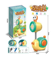 Установка з мильними бульбашками P 147 (24) “Равлик”, розмір: 15х10х31 см, акум. 3,7 V, присоски, підсвічування, 1 пляшка з розчином, USB-кабель, в коробці