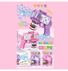 Пістолет з мильними бульбашками 666-2 (72/2) 2 кольори, на батарейках, автоматичний принцип роботи, мильний розчин, підсвічування, на листі