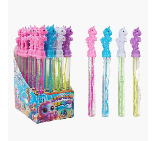 Мильні бульбашки TC 13075 (12) "WToys", ЦІНА ЗА 24 ШТУКИ В БЛОЦІ, "Єдиноріг", висота 25см, в коробці – в наличии! Купите сейчас у KAZKOVA