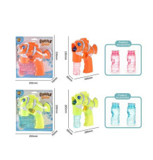 Пістолет з мильними бульбашками MY 10094 Y-2 (72/2) 2 кольори, "Риба-клоун", підсвічування, 2 мильних розчини, автоматичний принцип, музика, на батарейках, на листі