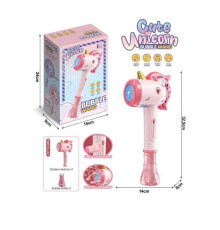 Установка з мильними бульбашками P 158 (36) “Єдиноріг”, 14х8х24 см, підсвічування, автоматичний принцип роботи, на батарейках, в коробці