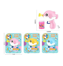 Пістолет з мильними бульбашками 708 (180/2) 3 кольори, механічний, пляшечка із мильною рідиною, на листі, ВИДАЄТЬСЯ ТІЛЬКИ МІКС ВИДІВ