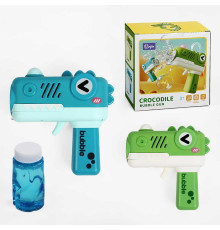 Пістолет з мильними бульбашками HY 81 (48) 2 кольори, на батарейках, автоматичний принцип роботи, світло, звук, мильний розчин, в коробці