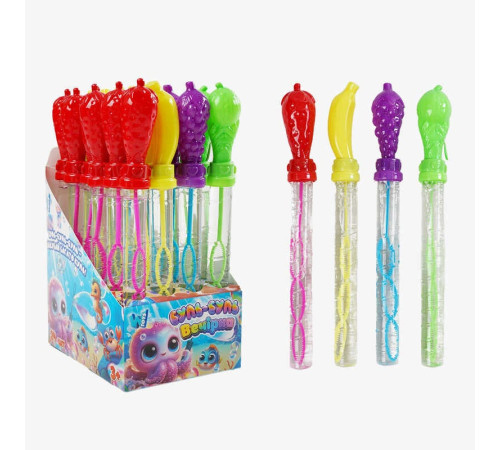 Мильні бульбашки TC 16877 (12) "WToys", ЦІНА ЗА 24 ШТУКИ В БЛОЦІ, "Фрукти", висота 25см, в коробці – в наличии! Купите сейчас у KAZKOVA