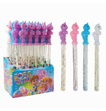 Мильні бульбашки LK 80622 (6) "WToys", ЦІНА ЗА 24 ШТУКИ В БЛОЦІ, "Єдиноріг", висота 36см, в коробці