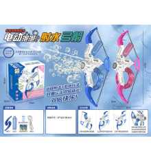 Лук 777-29 A (12) 2 кольори, 2 в 1, механічний водний пістолет, підсвітка, 2 балони, випускає мильні бульбашки, мильний розчин, в коробці