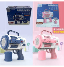 Пістолет з мильними бульбашками 88-1 (60) 2 види, розмір - 17х9х15 см, автоматичний принцип, 2 ліхтарики, підсвічування, музика, пляшечка з мильним розчином, акумулятор 3.7 V, USB - кабель, в коробці