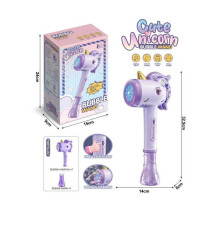 Установка з мильними бульбашками P 157 (36) “Єдиноріг”, 14х8х24 см, підсвічування, автоматичний принцип роботи, на батарейках, в коробці