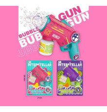 Пістолет з мильними бульбашками 668-106 (60) 2 кольори, на батарейках, автоматичний принцип роботи, мильний розчин, на листі
