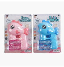 Пістолет з мильними бульбашками 7731 (72/2) 2 кольори, підсвічування, звукові ефекти, автоматичний, 2 пляшечки з мильним розчином, на листі