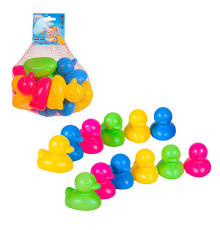 гр Іграшки для ванни "Веселі каченята 12" 1256 (12) "Bamsic", 12 штук, у сітці