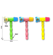 Молоточок 586-5 (360/2) 3 види, брязкальце, пискавка, свисток, у сітці, ВИДАЄТЬСЯ ТІЛЬКИ МІКС ВИДІВ