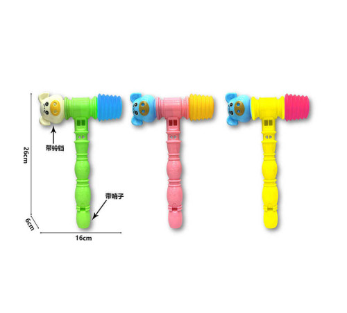 Молоточок 586-5 (360/2) 3 види, брязкальце, пискавка, свисток, у сітці, ВИДАЄТЬСЯ ТІЛЬКИ МІКС ВИДІВ – в наличии! Купите сейчас у KAZKOVA