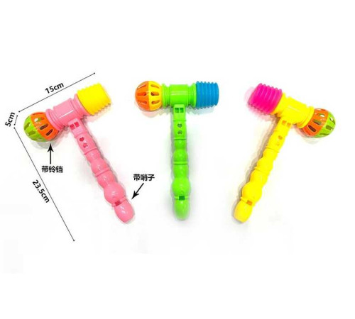 Молоточок 587-4 (504/2) 3 види, брязкальце, пискавка, свисток, у сітці, ВИДАЄТЬСЯ ТІЛЬКИ МІКС ВИДІВ – в наличии! Купите сейчас у KAZKOVA