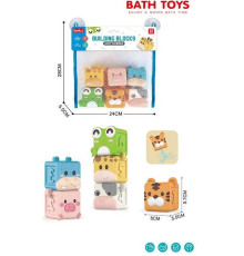 Сенсорні кубики 8366-16 A (96) “Тварини”, 6 штук, цифри, у сітці