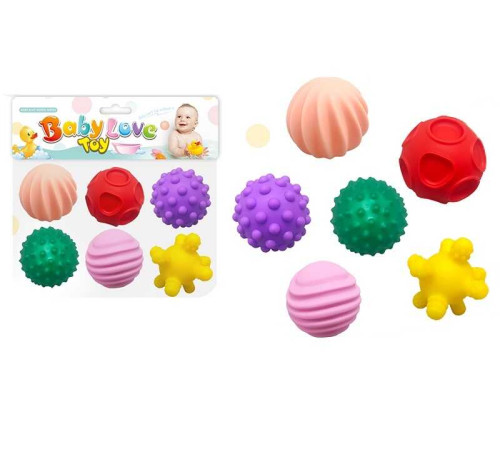 Сенсорні кульки 916-6 (120/2) 6 штук, пискавка, у пакеті