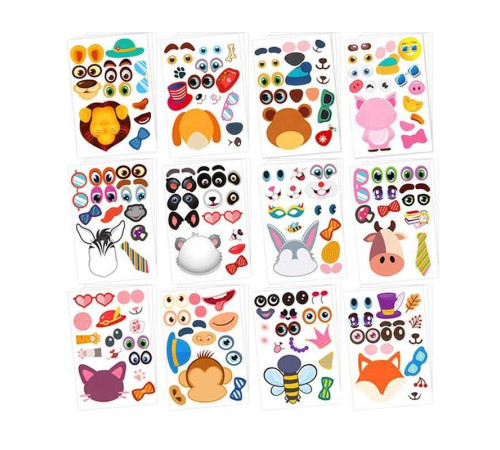 Наліпки LY 63051 (150) 36 сторінок, 12 тварин, в пакеті