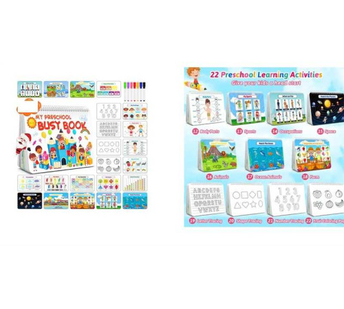 Логічна книжка C 60433 (28) Монтессорі, дошкільне навчання, 22 комплекти завдань, в коробці