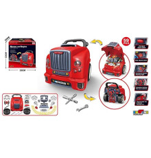 Машина-конструктор D 001-2 (9) 59 деталей, звук, підсвічування, коробка передач, деталі, інструменти, наліпки, в коробці