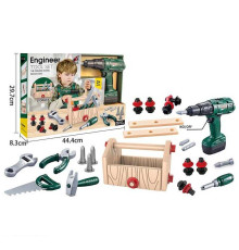 Набір інструментів G 252 (20/2) 41 елемент, шурупокрут на батарейках, ящик для інструментів, тренувальні бруски, в коробці