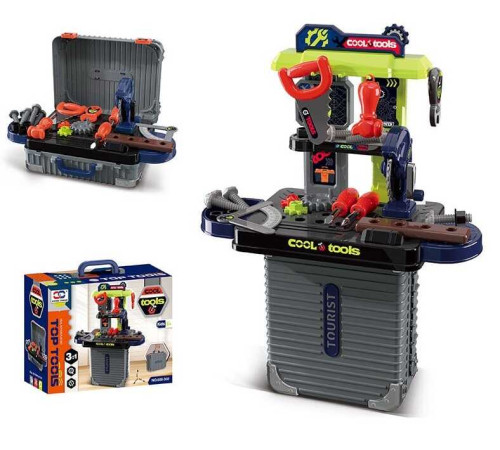 Набір інструментів 008-302 (24) верстат, валіза, пилка, викрутки, гайковий ключ, болти, в коробці