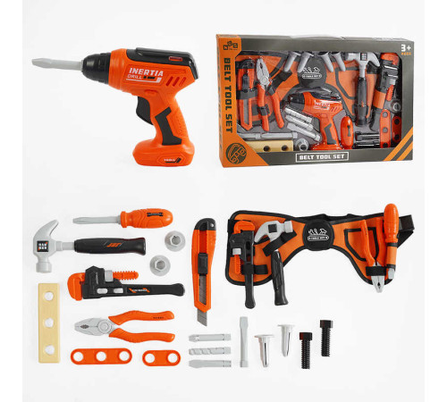 Набір інструментів 778-65 (48/2) 22 елементи, дриль, будівельний ніж, пояс для інструментів, в коробці