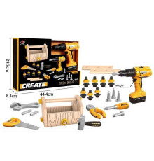 Набір інструментів G 256 (20/2) 30 елементів, шурупокрут на батарейках, ящик для інструментів, тренувальні бруски, в коробці