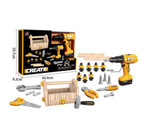 Набір інструментів G 256 (20/2) 30 елементів, шурупокрут на батарейках, ящик для інструментів, тренувальні бруски, в коробці – в наличии! Купите сейчас у KAZKOVA