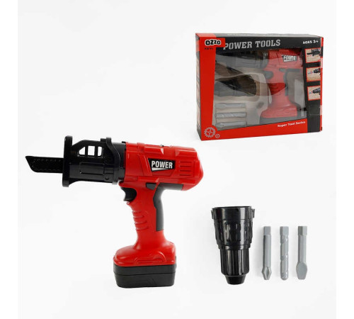 Електричний інструмент KY 1068-106 (48/2) дриль-лобзик на батарейках, звук, рухливі елементи, реверс, знімні насадки, в коробці