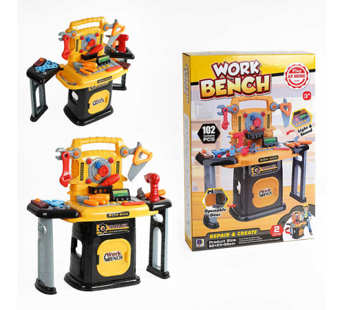 Набір інструментів 661-510 (6) 102 елементи, звуки, мелодії, підсвічування, електричний шуруповерт, в коробці