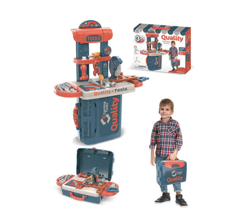 Набір інструментів 008-972 (24) верстат, валіза, пилка, викрутки, гайковий ключ, болти, в коробці