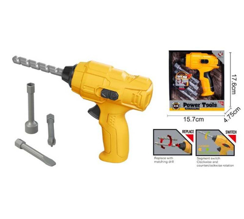 Шурупокрут T 011 (96) механічний принцип роботи, 3 насадки, в коробці