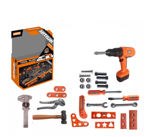 Набір інструментів KY 1068-105 D (24/2) автоматичний дриль, знімні насадки, захисні окуляри, інструменти, в коробці