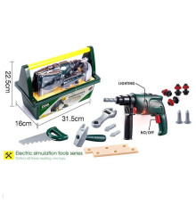 Набір інструментів G 276 (24/2) автоматичний шуруповерт з підсвічуванням, гайковий ключ, пила, молоток, деталі для збирання, в боксі