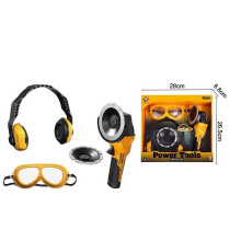 Набір інструментів T 057 (24) шліфувальна машинка, механічний принцип роботи, окуляри, навушники, змінна насадка, в коробці