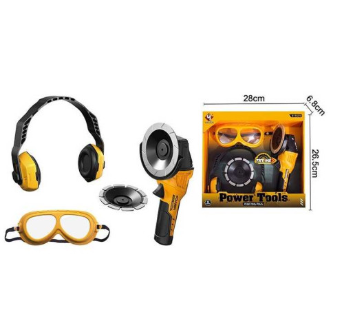 Набір інструментів T 057 (24) шліфувальна машинка, механічний принцип роботи, окуляри, навушники, змінна насадка, в коробці