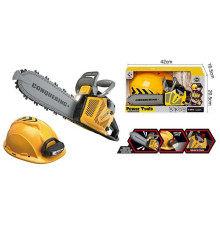 Пила T 006 (18) ланцюгова, каска з ліхтарем, звук, підсвічування, на батарейках, в коробці