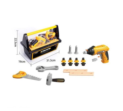 Набір інструментів G 279 (24/2) автоматичний шуруповерт, реверс, гайковий ключ, пила, молоток, деталі для збирання, в боксі