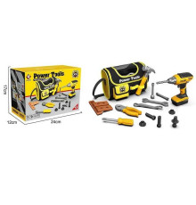 Набір інструментів T 013 (24/2) 20 аксесуарів, дриль із підсвічуванням, на батарейках, сумка, плоскогубці, викрутка, молоток, у коробці