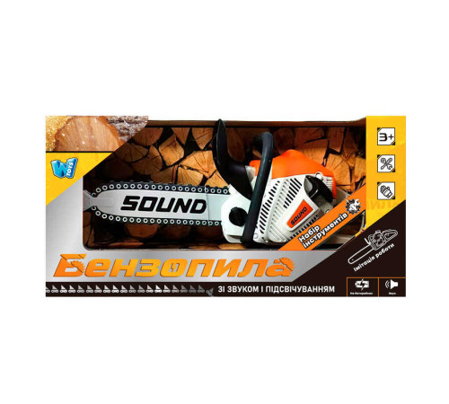 Бензопила 70526 (24/3) "WToys" звук, ланцюг рухається, на батарейках, в коробці