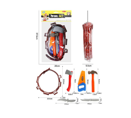 Набір інструментів NH 384 A (120/2) ніж, пила, молоток, сокира, ремінь, в пакеті – в наличии! Купите сейчас у KAZKOVA