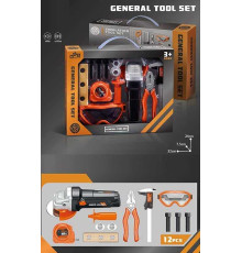 Набір інструментів 778-15 (48/2) 12 елементів, автоматична болгарка, на батарейках, аксесуари, у коробці