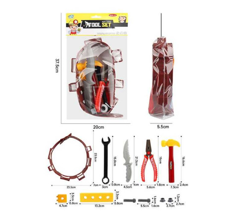 Набір інструментів NH 384 B (120/2) молоток, кусачки, гайковий ключ, ніж, гвинтики, ремінь, в пакеті – в наличии! Купите сейчас у KAZKOVA