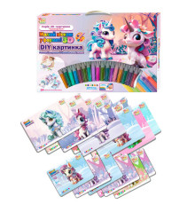 гр Малюй піском 44323 (12) "4FUN Game Club", 24 картки, 16 кольорів піску, 6 мольбертів, щітка, в коробці