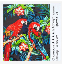 Картина за номерами YCGJ 36861 (30) "TK Group", 40х50 см, “Папуги”, в коробці
