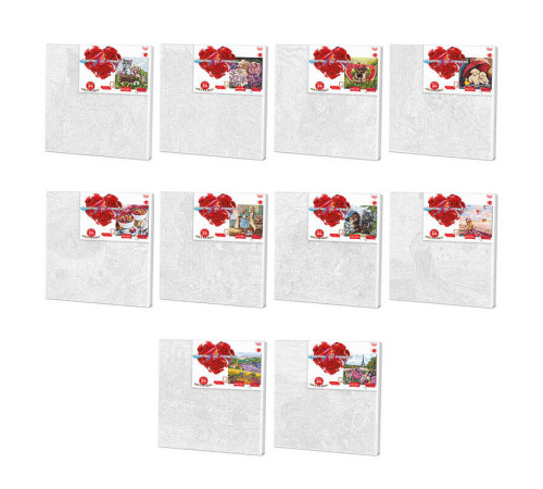 гр Картина за номерами економ с.2 KpNe40х40-02-01,02,...10 MIX В ПАКЕТІ "PAINTING BY NUMBERS" (10) розмір: 40см*40см"Danko Toys", ОПИС УКР/РОС. МОВАМ