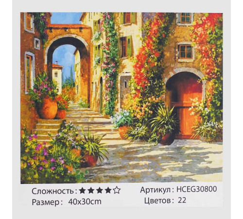 Картина за номерами HCEG 30800 (30) "TK Group", "Мальовничий провулок", 40*30см