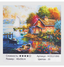 Картина за номерами HCEG 31890 (30) "TK Group", "Будиночок біля річки", 40*30см, в коробці